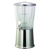 Service Ideas CBDRT3BSSS Beverage Dispenser, Round, 3 Gallon, Stainless Steel w/Infuser Tube and Stainless steel spigot, Brushed finish