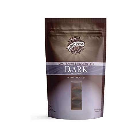 Vermont Nut Free Chocolates Mini Chocolate Bars (Dark Chocolate) 9 Ounces, Nut-Free, Egg-Free, Kosher Cover