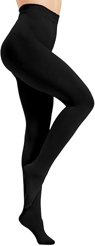Nebalia Medias Termicas para Mujer Invierno   Forro Polar Grueso, Medias Térmicas Calefactoras, Opacas, Elásticas y Cómodas Negro L XL