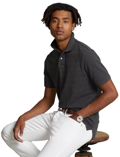 POLO RALPH LAUREN Men Custom Fit Mesh Pony Logo Shirt (L, BarclayHtr)4