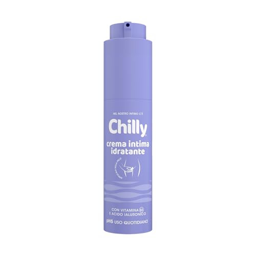 Chilly, Crema Intima Idratante, con Vitamina B3 e Acido Ialuronico, Azione Nutriente e Rigenerante, Idratazione Profonda,Texture Ricca a Rapido Assorbimento, pH5, Ideale per Uso Quotidiano, 50 ml