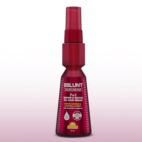 BBLUNT 7 in 1 Repair & Revive Oil Hair Serum for Upto 100% Damage Repair – 70 ml | Addresses 7 Signs of Hair Damage | Enriched with Ceramides & Argan Oil | For Men & Women