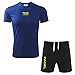 ZENA Kit Padel T-Shirt Pantaloncino, Maglia Padel Tecnica Elasticizzata Traspirante Dry Fit per Allenamento, Abbigliamento Padel Uomo, Tinta Unita, Kit Action (XL, Blu Royal)