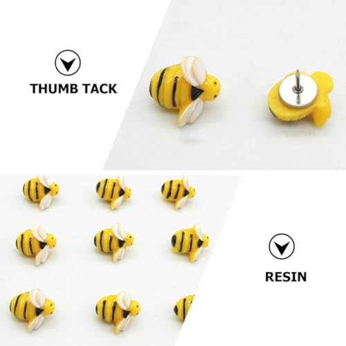 Chinchetas de resina amarilla tipo abejas creativas para corcho y exposiciones 4
