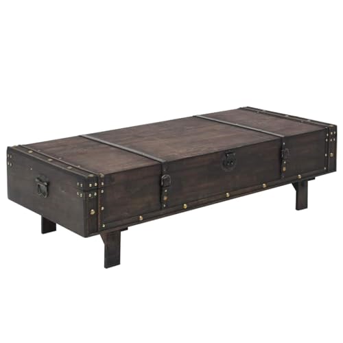 vidaXL Table Basse, Table d'Appoint, Coffre de Rangement, Banc d'Entrée Couloir Maison Intérieur, Contreplaqué Style Vintage 120x55x35 cm