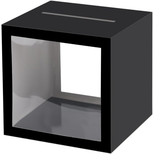 Image of Black Card Box Wedding Favors Gift Card Boxes Post Box Cardboard Receiving Money Box Holder for Wedding Reception, Baby Showers, Anniversary, Birthday Party, Retirement, Graduation Envelope Holder