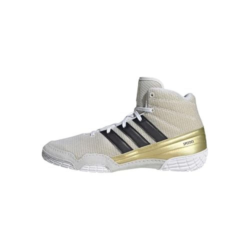 adidas Herren Combat Speed 4 Wrestling Schuhe, Weiß, Schwarz, Gold, 42 EU