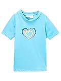 Kanu Surf Girls' Karlie UPF 50+ Sun Protective Rashguard Swim Shirt, Candy Aqua, X-Large (14/16)
