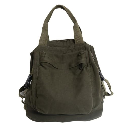 Mochila escolar de nylon verde para tus clases por la mañana y paseos por la tarde