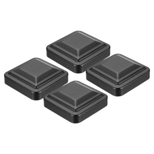 Capuchon de poteau 7x7 cm en aluminium noir pour clôture de jardin - Lot de 4