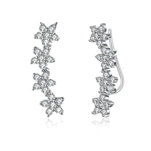 Boucles d'oreilles hoops studs crystal femme bijoux oreilles