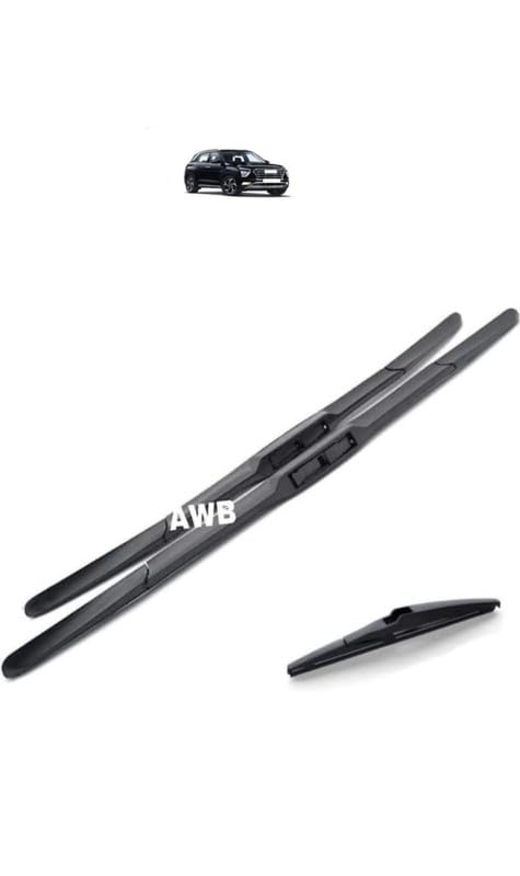 Image of AWB Hybrid Wiper Blades Front & Rear Compatible with New Creta 2020 Onwards (pack of 3)