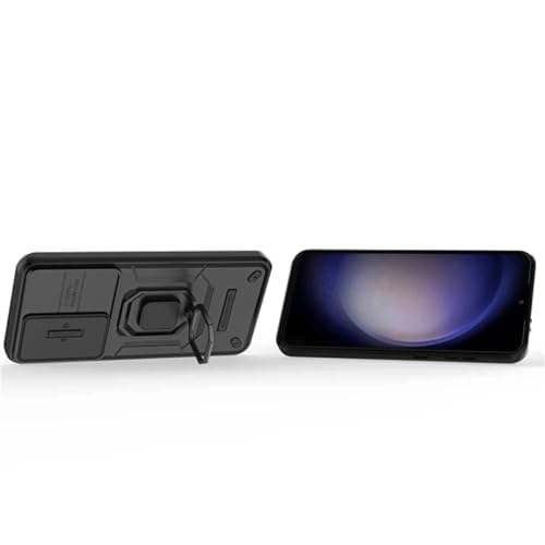 Image of SHINESTAR Tough Armor Samsung S24 FE 5G Bumper Back Case Cover | Ring Holder & Sliding Camera Shield Cover | 360 Degree Protection Back Case Cover for Samsung Galaxy S24 FE 5G (Black)