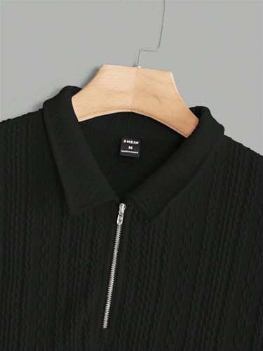 TAGDO Men's Jacquard Chain Polo Shirt (RF-Chain-JQRD-2020-Black-XXL) - Image 2 thumbnail