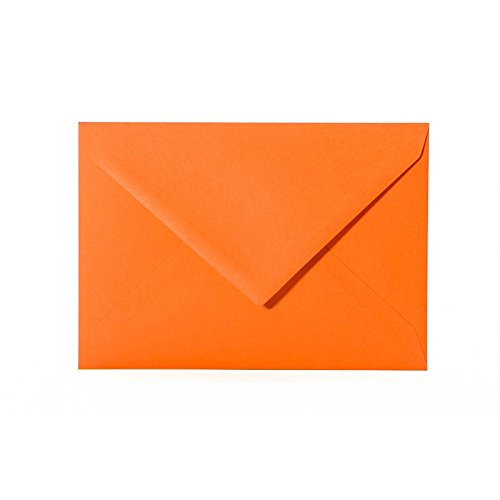 Lote de sobres para correo (100 unidades, 140 x 190 mm, con solapa triangular, 120 g), color naranja 22