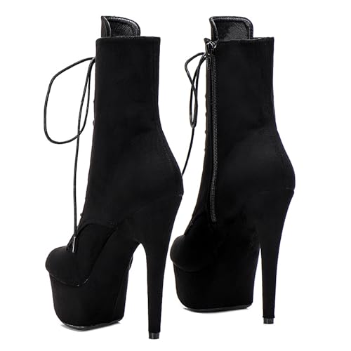 Image of WUXIN H&P 6 in Pole Dance Boot Shoes For Women,Exotic Stiletto Shoes Platform,Stiletto Platform Pole Dancing Ankle Boots Heels