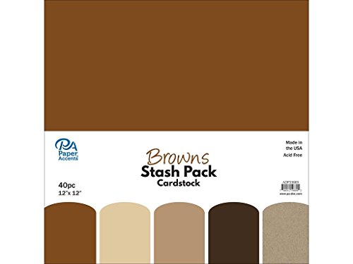 Paper Accents 40pc Stash Pack 12x12 Browns