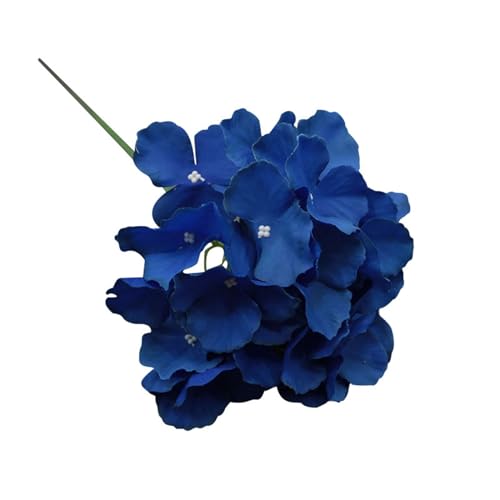 Cabezas de hortensias artificiales de seda de 6 pulgadas, decoración floral de jardín, flores de clavel moradas artificiales (azul, talla única)