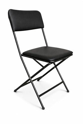 Image of Bhavane Furniture Portable Folding Chair with Soft Cushioned Seat | Heavy Duty Foldable Metal Chair | Space Saving Chair for Home, Office, Dining, Balcony, Camping, Events & Guest Seating