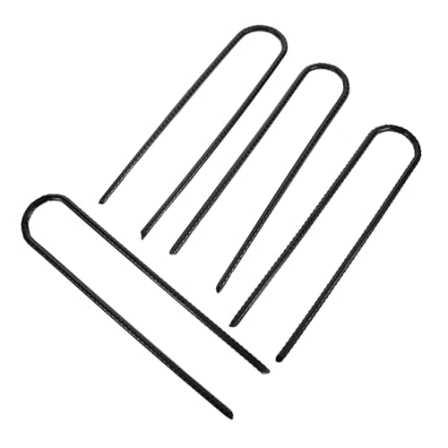 Kisangel 4pcs Heavy Duty Steel Landscape Stakes U Shaped Ground Anchors for Tents Trampolines and Garden Projects Weatherproof Durable Easy to Install for Reliable Stability
