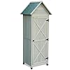 Outdoor storage cabinet large tall wooden shed with floor patio waterproof gavalized roof tool box with removabl shelves 26 d x 22 w x 67 h 06 gray  urban country home decor