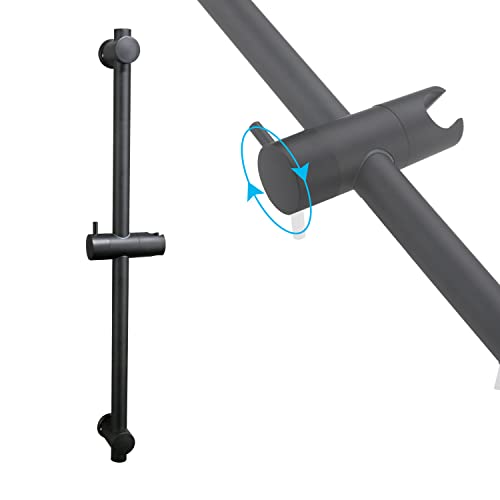 Hamoler Shower Slide Bar 24 Inch For Bathroom With 360° Adjustable Handheld Shower Holder Stainless Steel Wall Mount Sliding Bar, Matte Black #TOP6