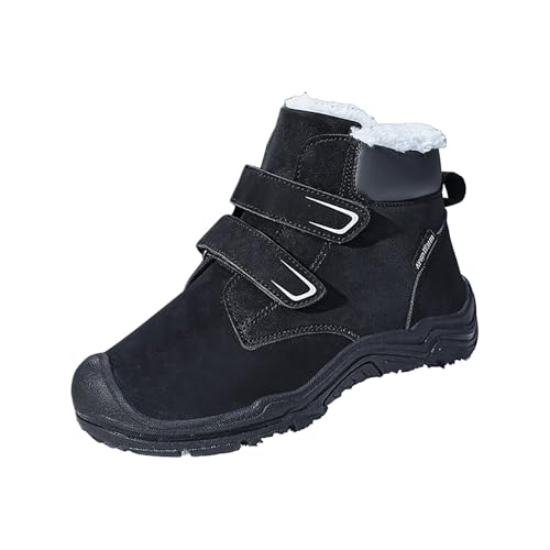 IWIHMIV Boys Girls Hiking Boots Outdoor Warm Non Slip Sneakers Casual Comfortable Winter Cotton Shoes for Kids