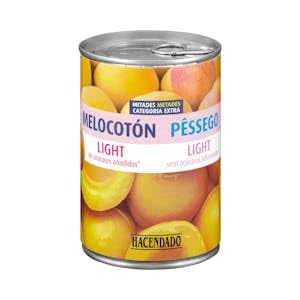 Melocotón light Hacendado sin azúcares añadidos Bote 400 g (240 g escurrido) Pack 2
