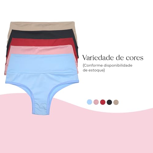 Kit 3 Calcinha Modeladora Cós Alto - Multicolor, G - VIÉRE