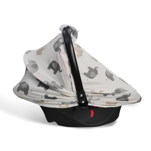 Image of Baby Car Seat Canopy Cover, Breathable Sun Shade, Full Privacy for Newborns & Infants, Universal Fit for Boys & Girls