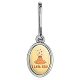 GRAPHICS & MORE I Lava You Love Volcano Funny Humor Antiqued Oval Charm Clothes Purse Suitcase Backpack Zipper Pull Aid