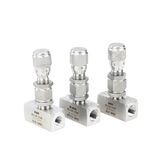Válvula de aguja de 1/2 pulgada para regular tuberías con rosca NPT en ángulo 2
