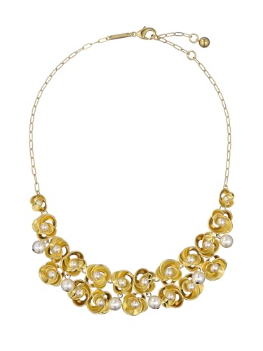 Ted Baker London Floressa Pearl Flower Necklace For Women (Gold/Pearl)
