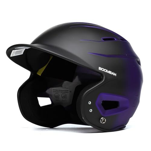 Boombah DEFCON Metallic Fade Batting Helmet Sleek Profile NOSCAE Black/Metallic Purple - Size Junior 6 1/4" - 7"
