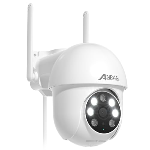 ANRAN 3K 360° PTZ Caméra de Surveillance WiFi Extérieur, 2,4Ghz/5Ghz WiFi 5MP Camera IP avec Suivi Automatique, 24/7 Enregistrement, Audio Bidirectionnel,...