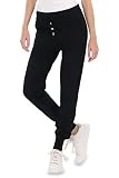 Malito Damen Jogginghose im Classic Look | Sporthose in Unifarben | Baggy zum Tanzen | Sweatpants - Trainingshose 8021-G (schwarz M)