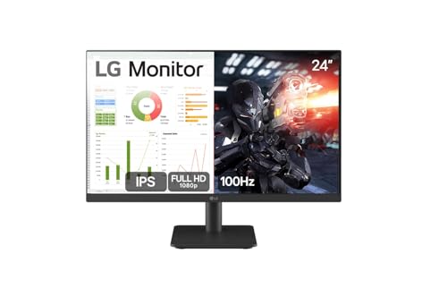 Monitor PC Gamer LG 24” IPS 100Hz Full HD HDMI 2x, Preto - 24MS500
