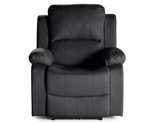 Bestmobilier Armand - Fauteuil Relax électrique releveur en Cuir Vegan, Noir, Dossier inclinable, Repose-Pieds relevable, Confort Moelleux, Style élégant...