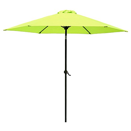 Le Papillon 8 Feet Market Patio Umbrella Outdoor Umbrella Aluminum With Crank And Push Bottom Tilt Bright Green Wantitall