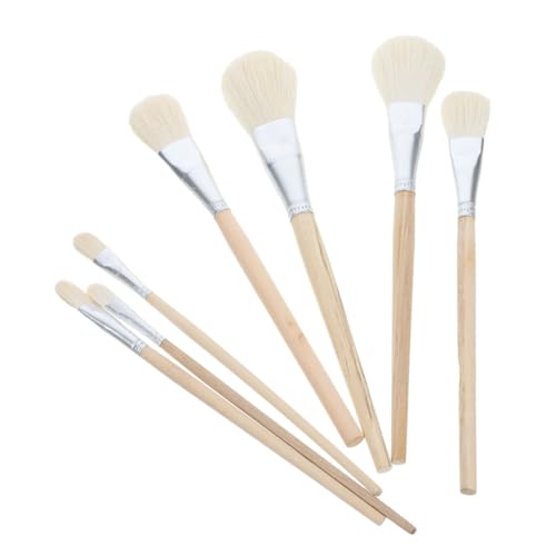 Gatuida 7 Piezas Pinceles de Lana Suave para Resistente y Reutilizable para Acuarela Cerámica y Alfarería Pinceles Versátiles para Arte y Manualidades
