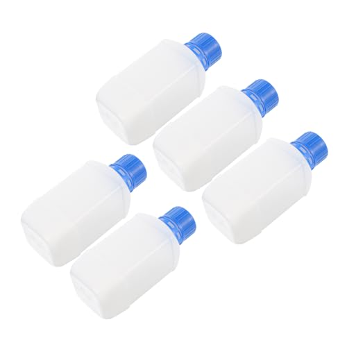 FUNOMOCYA 5pcs Wide Mouth Square Reagent Plastic Bottles Lab Chemical Reagent Bottles
