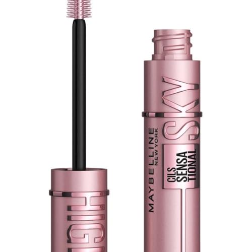 Maybelline New York - Mascara Volume Intense et Longueur Illimitée - Formule Enrichie en Extraits de Bambous et de Fibres - Sky High - Teinte : Very Black - 7,2 ml