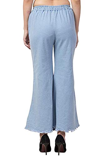 Image of Magic Women's & Girls Regular Fit Jeans Casual Denim Palazzo Style Side Desgin (Light