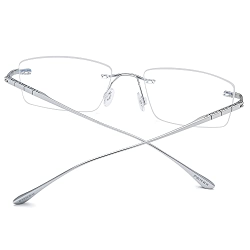 Image of FONEX Titanium Glasses Frame for Men,Square Eyewear Full Optical Eyeglasses F85641