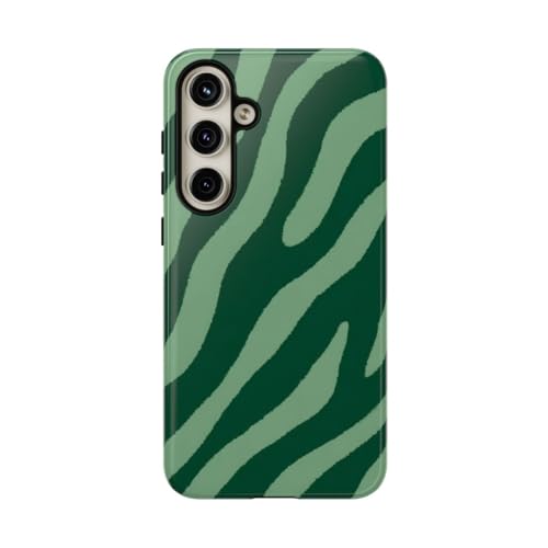 Coque Samsung Galaxy S24 Plus solide anti-choc brillante motif vagues vertes