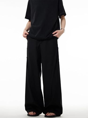 Men's Jeans Vintage Leopard Print Denim Jeans Straight Leg Loose Fit Trouser for Men-Medium-Black4