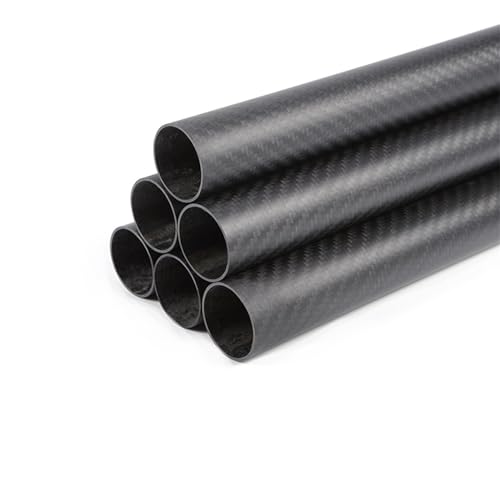 2Pcs Length 500MM 3K Carbon Fiber Tube OD: 30 MM 32 MM 33 MM 34 MM 35 MM for RC Model Aircraft Plant Protection Machine Parts Carbon Fiber Square Tube(33x30 Twill Glossy)