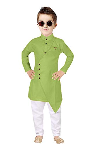 Image of Boy's Fancy Kurta Pyjama Set with Classis Cross Pattern Look