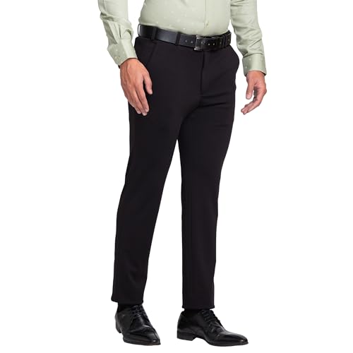 Image of Park Avenue Men's Mid Rise Print Pattern Active Fit Terelyne Rayon Blend Flat Front Regular Fit Formal Trouser