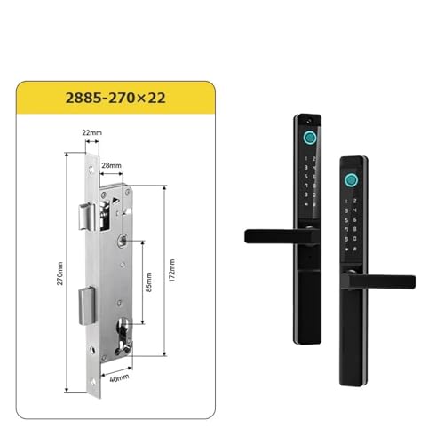 Serrure connectée à empreintes digitales extérieure étanche pour porte mince - 3